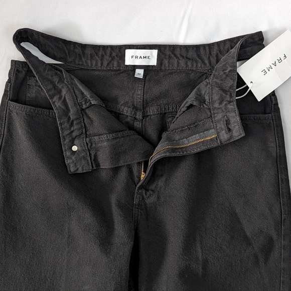 Frame Le High 'N' Tight Straight Cut Out High Rise Non Stretch Black 30 NWT - Picture 12 of 16